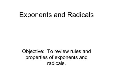 Review Exponential Functions And Radicals Key