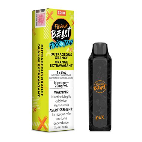 outrageous orange iced flavour beast fixx disposable vape ml vapeloft
