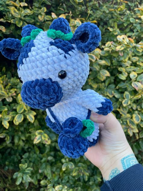 Crochet Cow Blueberry Cow Plushie Cow Plushie Crochet Cow Etsy