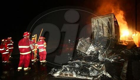 Chofer murió calcinado tras choque de dos tráilers en la Panamericana