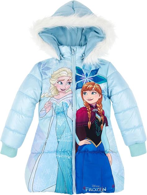 Disney Frozen Elsa And Anna Girls Padded Jacket Light Blue 3 Yrs