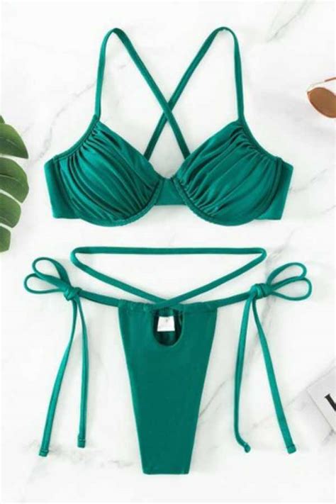 Ruffled Bikini Piece Swimsuit Set Reflex Garments