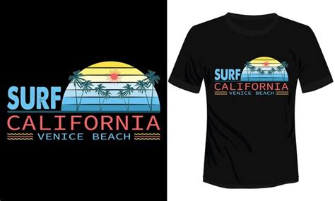 Premium Vector Surf California Venice Beach T Shirt Design Vector