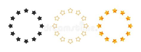 Stars Circles Different Star Shapes Pointed Stars Shine Sparkle Icon