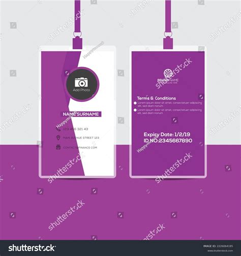 Id Card Template Office Id Card Stock Vector Royalty Free 2226064185