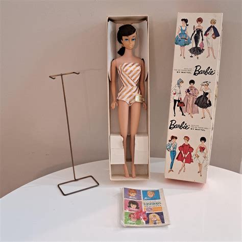 Vintage European Side Part Ponytail Swirl Barbie Brunette Side Part Ponytail