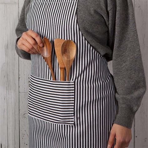 Modern Designs Basic Cotton Kitchen Chef′ S Apron Narrow Stripe Grey