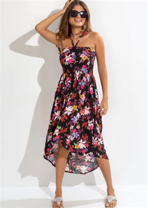 Pour Moi Halter Neck Strap Shirred Bodice Maxi Dress Underwraps Lingerie