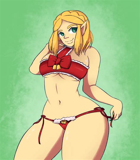 Christmas Bikini Zelda By Lewdigo Hentai Foundry