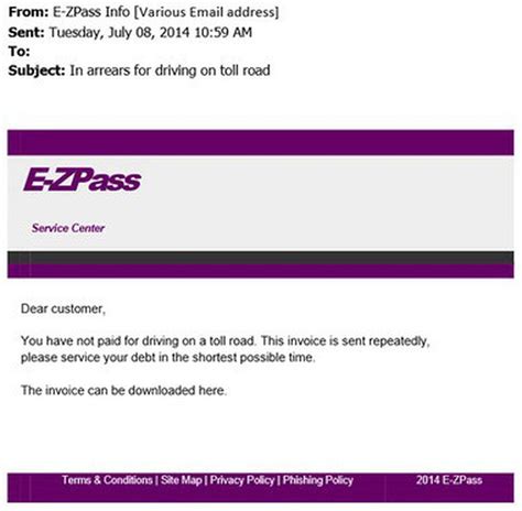 Port Authority Warns Against E Zpass Email Scam