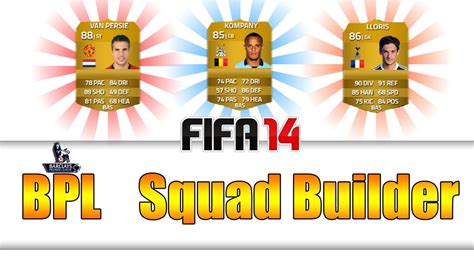 Fifa Ultimate Team Bpl Squad Builder New Player Cards Youtube