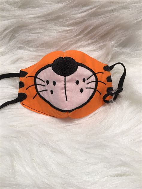 Custom Embroidered Tiger Face Mask Cute Tiger Face Mask | Etsy