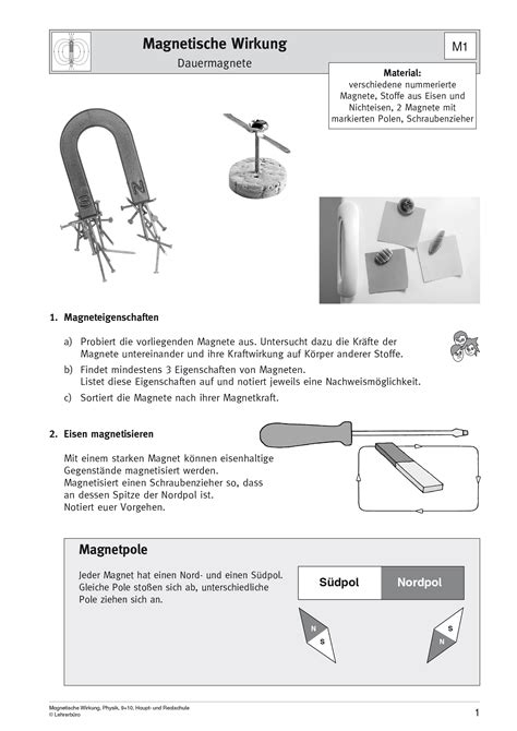Physik Arbeitsbl Tter Sekundarstufe I Lehrerb Ro