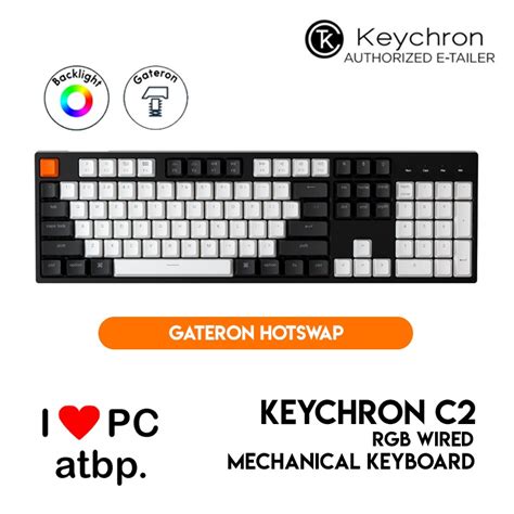 Keychron C Wired Mechanical Keyboard Full Keys Layout Wired Rgb Gateron Hot Swap