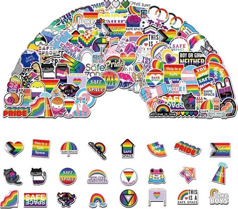 Gay Pride Stickers Bulk Pcs Lgbt Rainbow Stickers For Pride Month Lesbian Pansexual