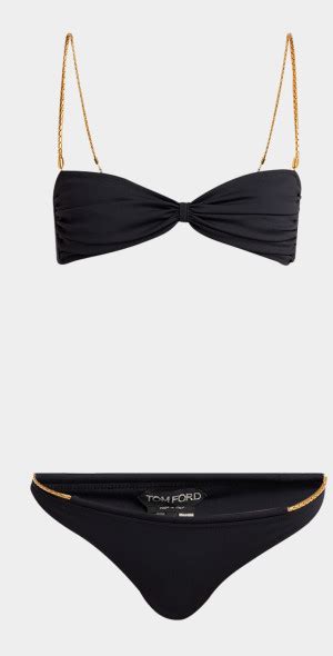TOM FORD Chain Strap Bandeau Bikini Set