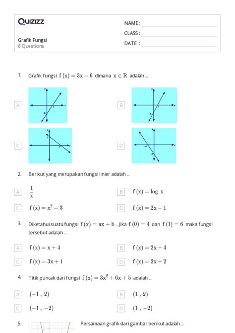 50 Lembar Kerja Fungsi Linier Untuk Kelas 9 Di Quizizz Gratis And Dapat Dicetak