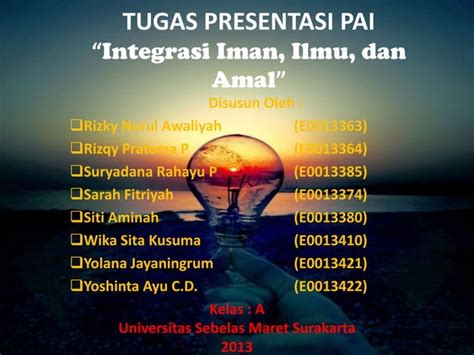 Presentasi Integrasi Iman Ilmu Dan Amal PPT