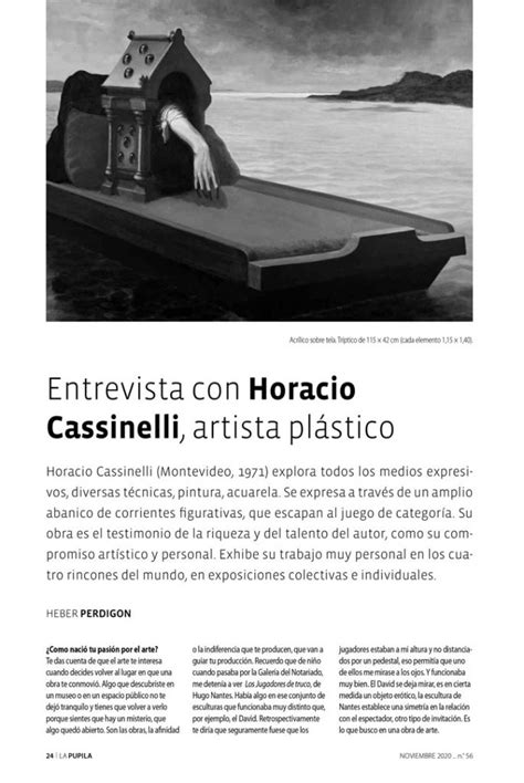 Entrevista Con Horacio Cassinelli Artista Plástico Horacio Cassinelli