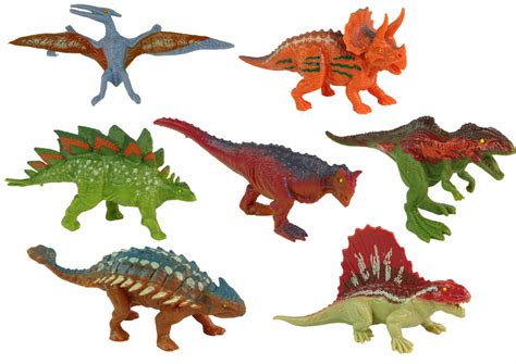 Set Dinosaurier Figuren 12 Teilig Bunt Spielzeug Dinosaurier