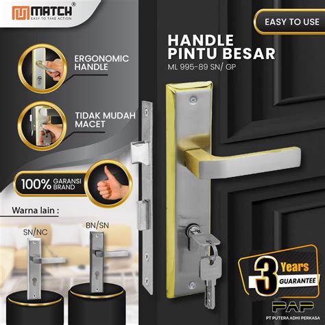 Jual Match Handle Kunci Pintu Besar 25cm Set Body Silinder Gagang Pintu