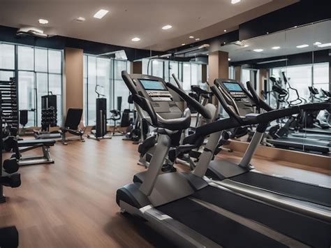 Premium Ai Image Gym Interior With Blurred Background