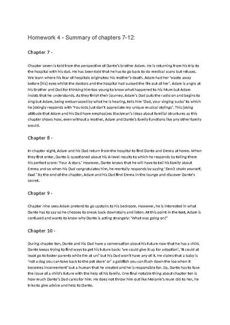 Alex Royle - Homework 4 - Summary of Chapters 7-12 Analysis - Studocu