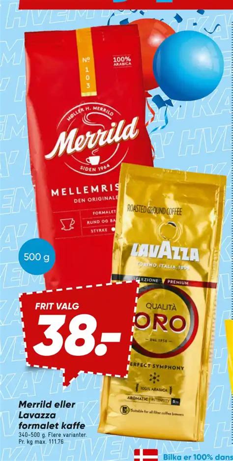 Merrild Eller Lavazza Formalet Kaffe Tilbud Hos Bilka