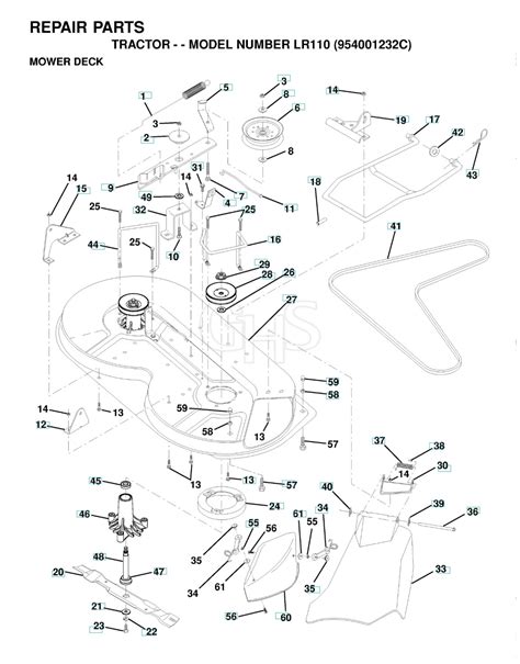 Husqvarna Lr110 Mower Deck Cutting Deck GHS