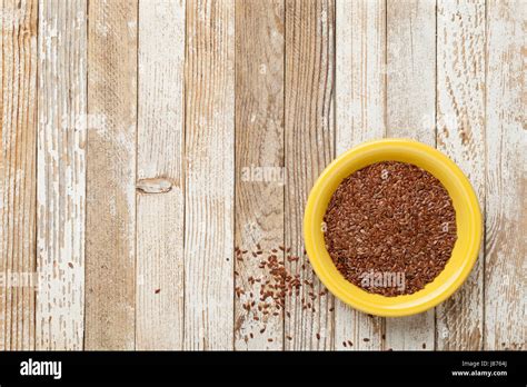 Wood Brown Brownish Brunette Seed Flax Rustical Rustic Ceramic Bowl Stock Photo Alamy