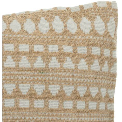 Coussin Motifs Jacquard Micah X Cm Beige Lin Atmosphera Cr Ateur D