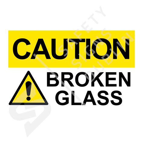 Caution Broken Glass W8161 Safety Signs Dublin