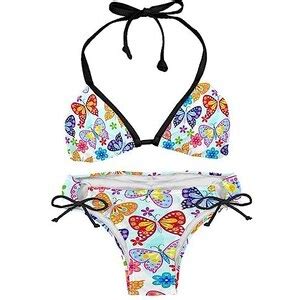 Suojapuku Bikini Da Donna Costume Da Bagno A Due Pezzi Fiore Variopinto Della Farfalla Insiemi