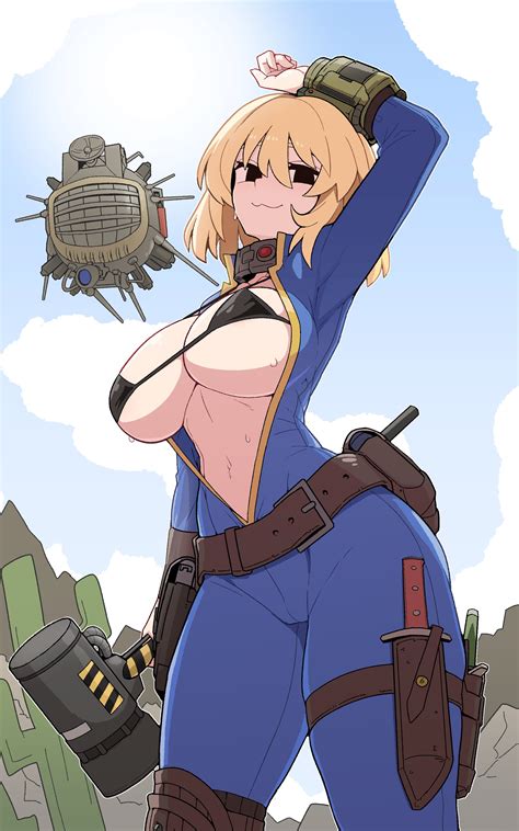 Formicid Vault Girl Fallout Fallout Absurdres Highres Girl Arm Up Armpits Bikini