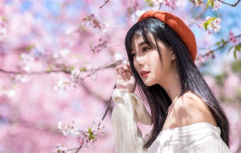 Wallpaper Girl Sweetheart Spring Brunette Asian Takes For Mobile And Desktop Section
