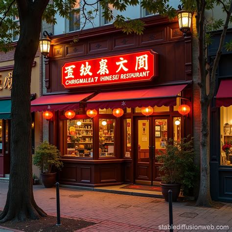 Maple Leaf Chinese Restaurant Landscape | Stable Diffusion Online