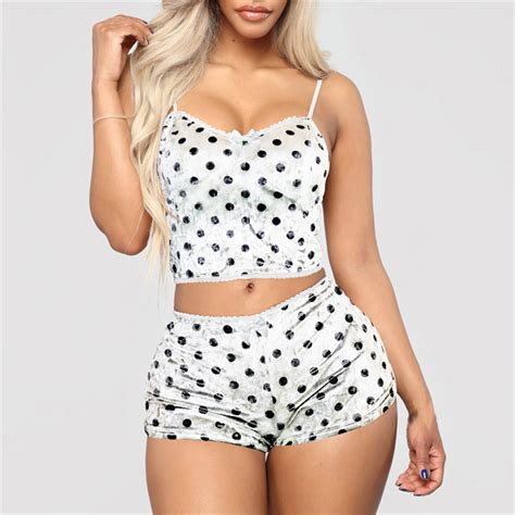 Tejiojio New Women Sexy Lingerie Velvet Camisole Bow Shorts Set Plus Size Bra Underwear Plus