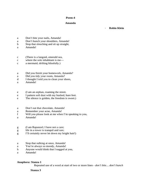 Amanda Poem 4 Pdf