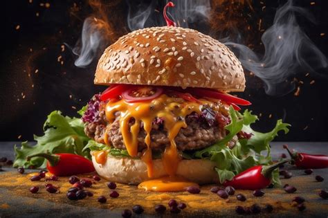 Premium Ai Image Delicious Juicy Burgers The Most Popular Food In The