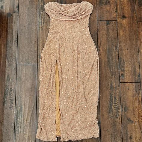 Oh Polly Midi Dress In Nude US Size In Perfect Depop