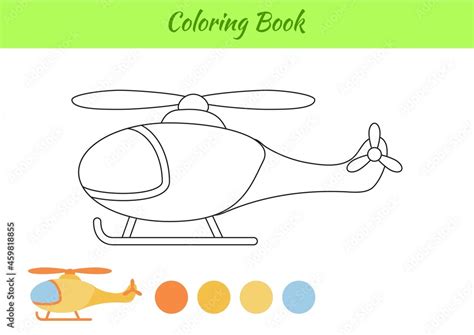 Coloring book helicopter for children. Educational activity page for ...