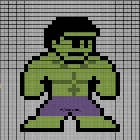 Minecraft Hulk Pixel Art