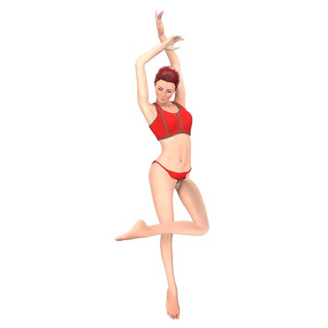 Red Bikini Girl 3d Illustration 10879411 PNG
