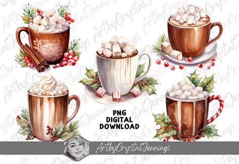 Christmas Holiday Hot Cocoa Coffee Mug Graphic By Artbycrystaljennings Creative Fabrica