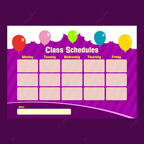 Class Schedule Template With Purple Background Template Download On Pngtree