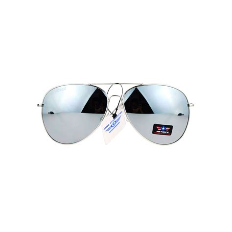 Silver Mirror Aviator Sunglasses For Men