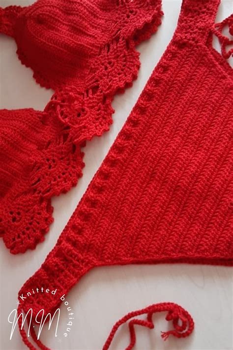 High Waist Bikini High Waisted Crochet Bikini Set Lace Up Handmade Crochet Bathing Suit Etsy