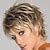 Short Mixed Blonde Wigs For White Women Synthetic Hair Wig With Bangs Pixie Cut Wigs For Women
