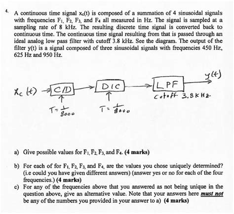 Solved A Continuous Time Signal Xet Is Composed Of A