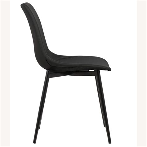 Mid Century Modern Black Faux Leather Dining Chair Aptdeco